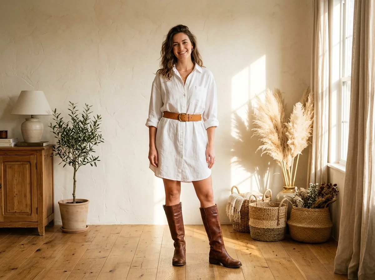 Belted Shirt Dress
