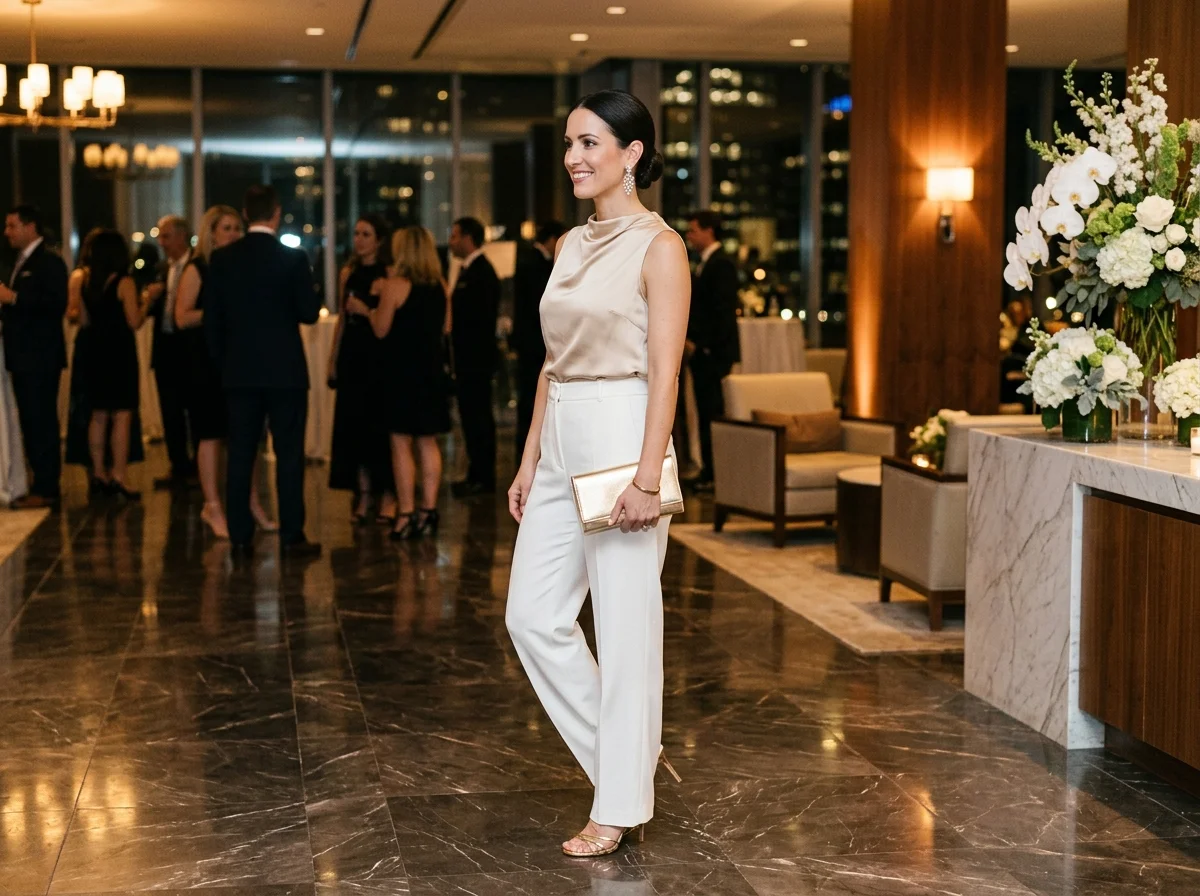 Satin Evening Look