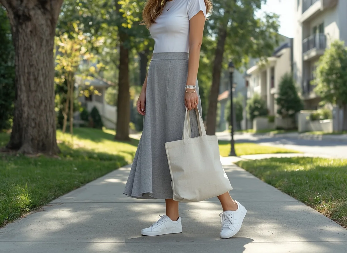 Sneakers and Skirt