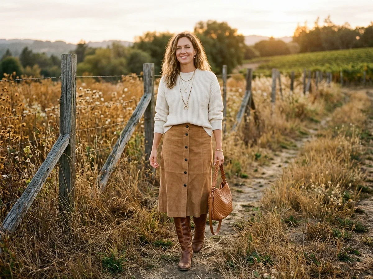 Suede Skirt Combo