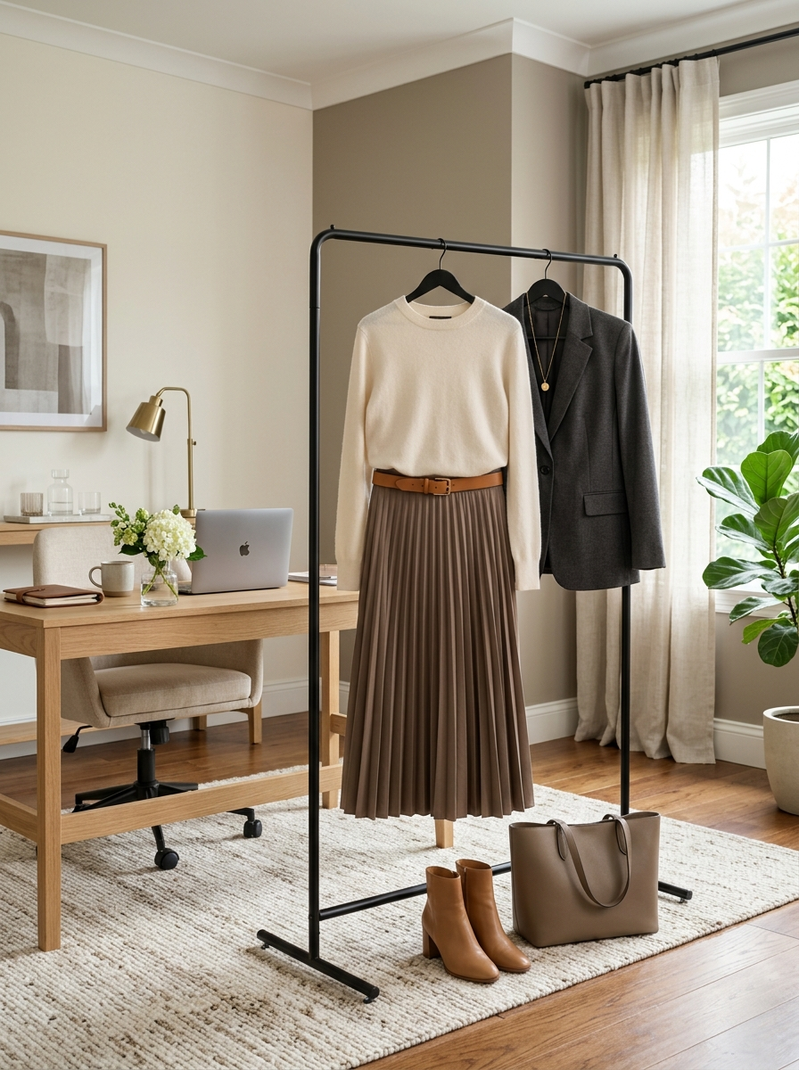 Neutral Midi Skirt