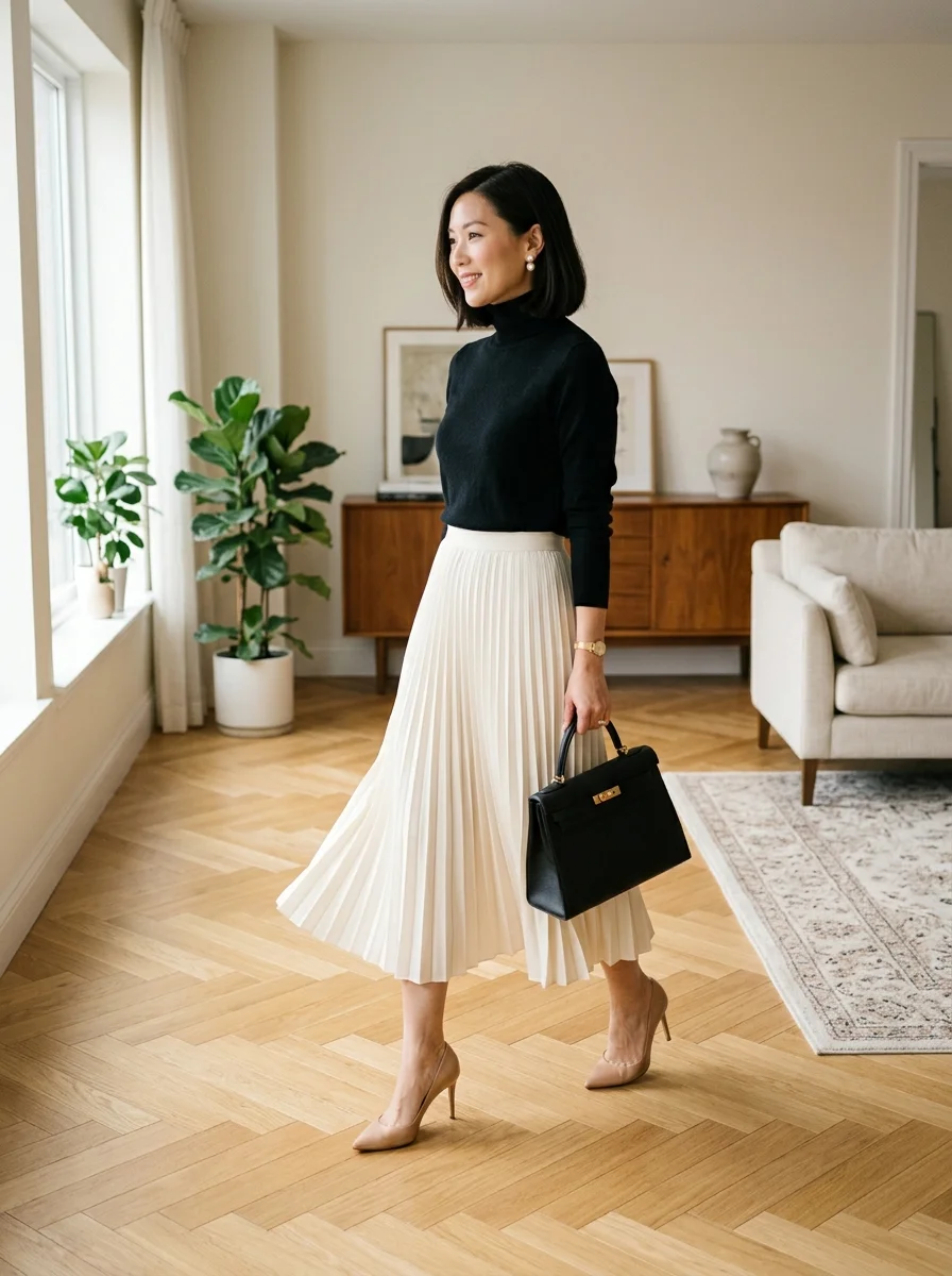 Pleated Midi Elegance