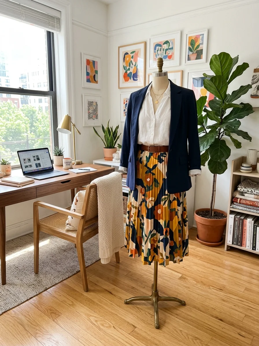 Printed Skirt Look